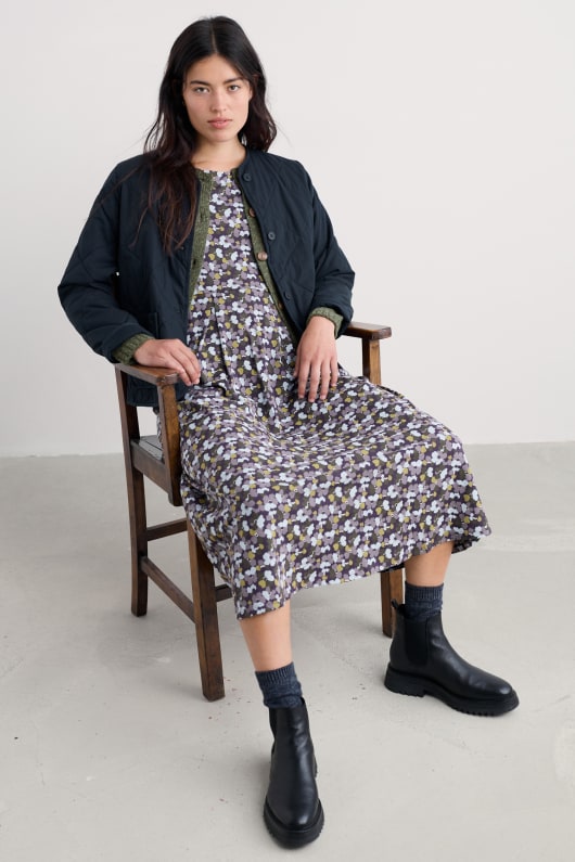 veronica midi-kleid in gots-zertifizierte bio-baumwolle jersey