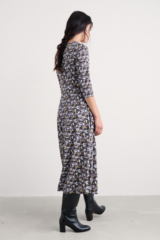 veronica midi-kleid in gots-zertifizierte bio-baumwolle jersey