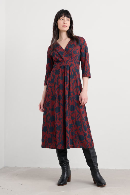 chapelle 34 sleeve dress in gots-zertifizierte bio-baumwolle jersey