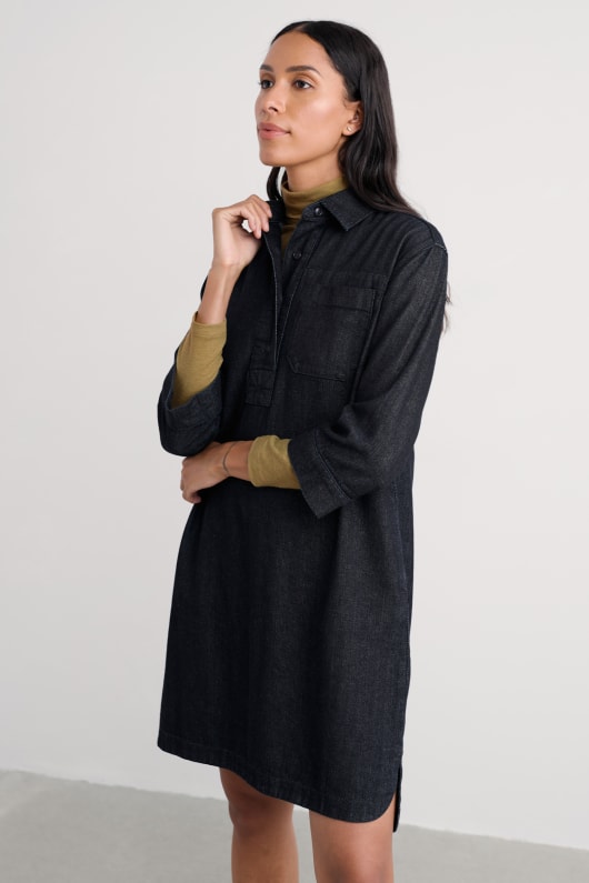 reiseführer denim shirt kleid