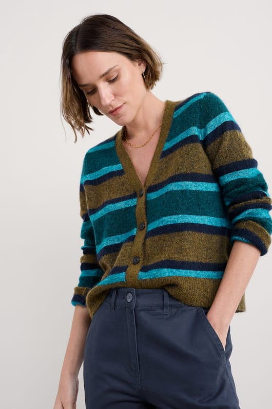 radierung v-neck cardigan enthält mohair