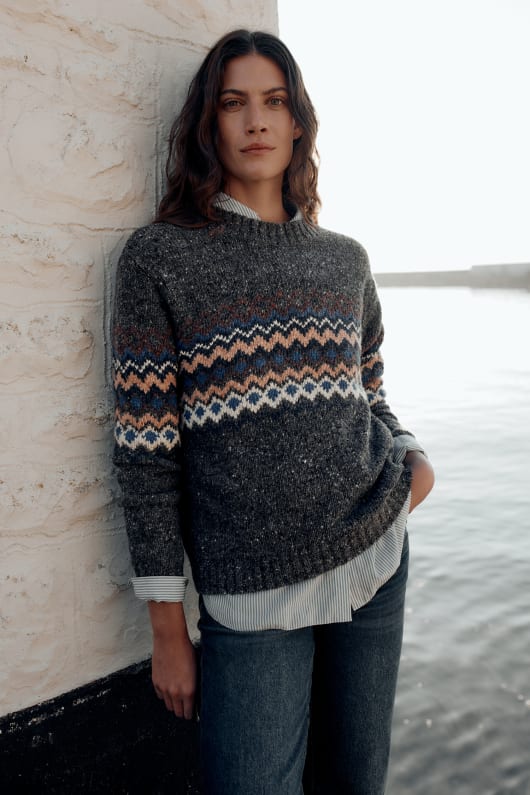 golden light fair isle jumper