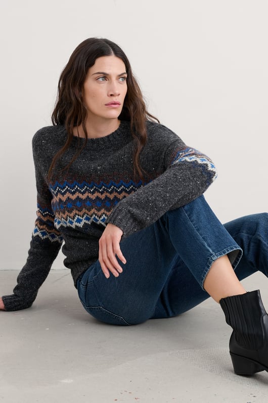 golden light fair isle jumper