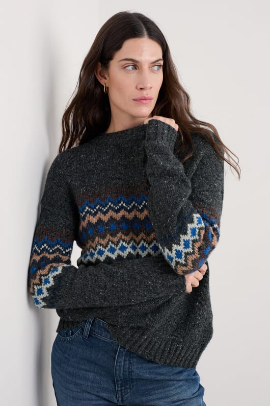 golden light fair isle jumper