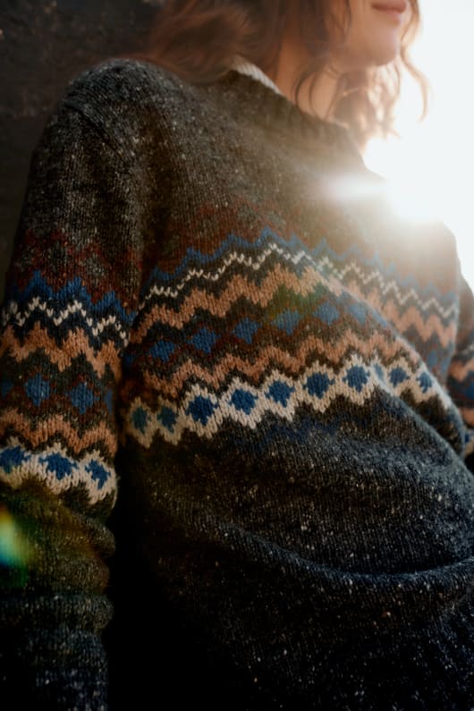 golden light fair isle jumper