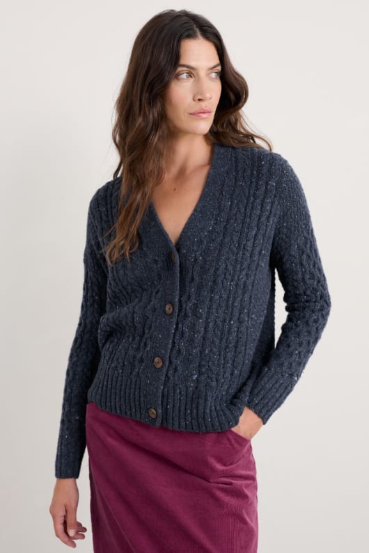 newlyn-strickjacke gemacht mit merino wolle