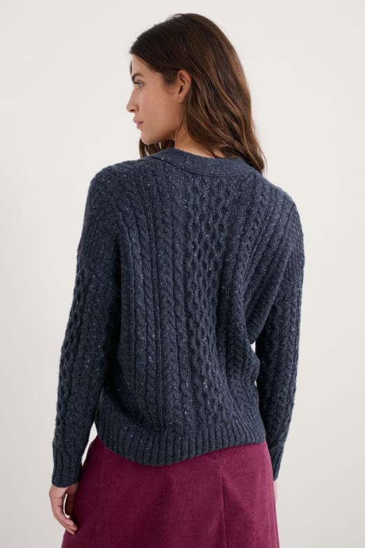 newlyn-strickjacke gemacht mit merino wolle