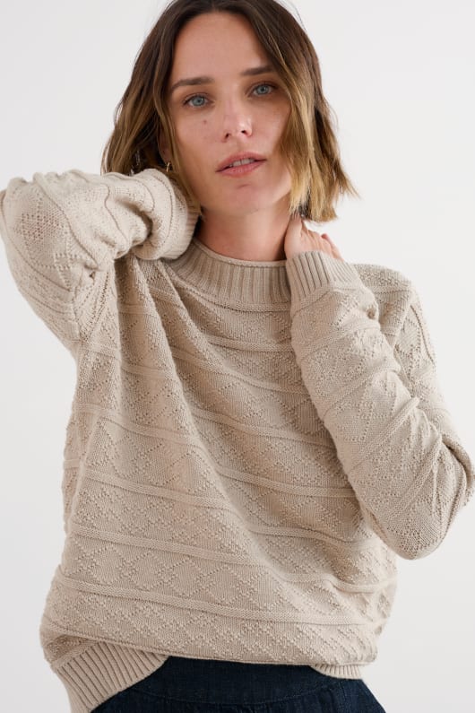 penkestle gestrickte jumper enthält recycelte baumwolle