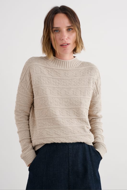 penkestle gestrickte jumper enthält recycelte baumwolle