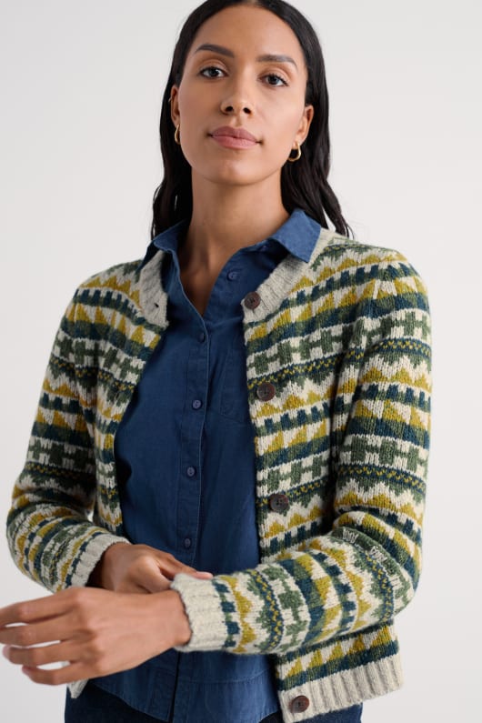 dawson pick merino-blend fair isle cardigan