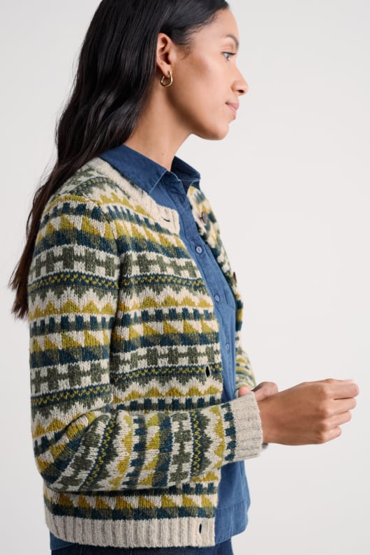 dawson pick merino-blend fair isle cardigan