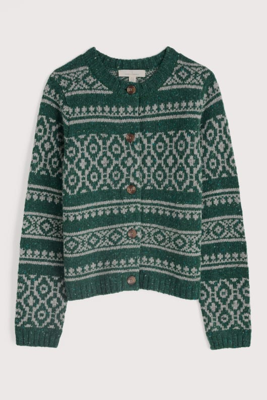 castwork fair isle knitted cardigan
