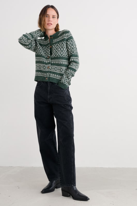 castwork fair isle knitted cardigan