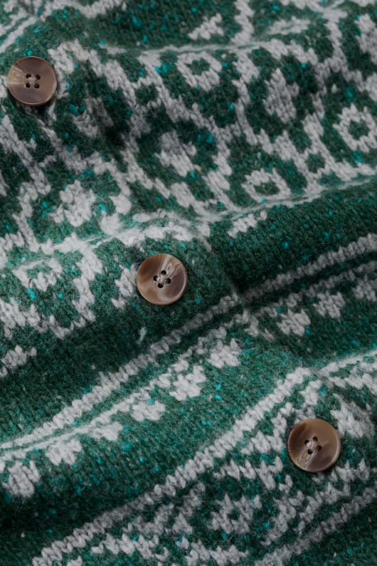 castwork fair isle knitted cardigan