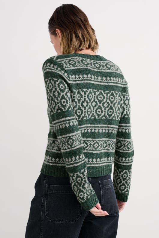 castwork fair isle knitted cardigan