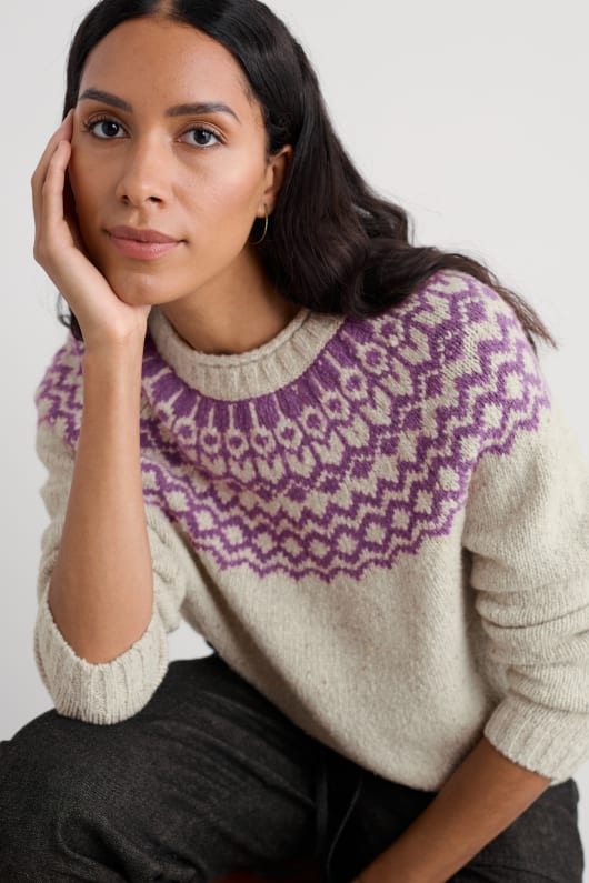 port kinnis fair isle pullover mit merino