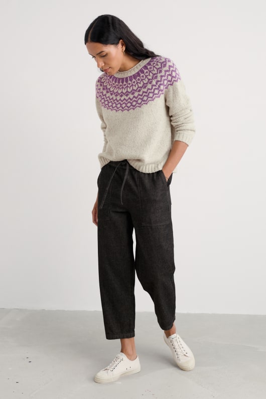 port kinnis fair isle pullover mit merino