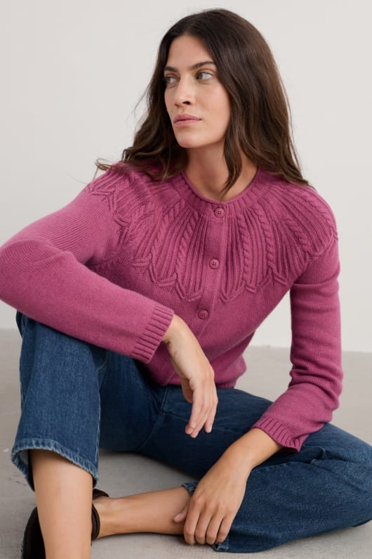 sand song cable stich cardigan