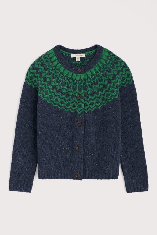 port kinnis fair-isle-strickjacke mit merino