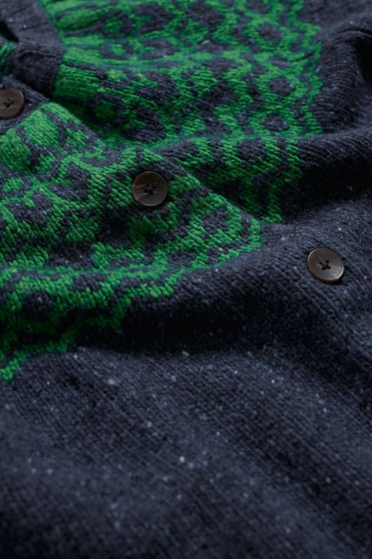port kinnis fair-isle-strickjacke mit merino