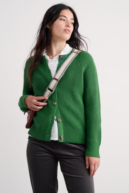 töpfer wiese bio-baumwolle gestrickt strickjacke