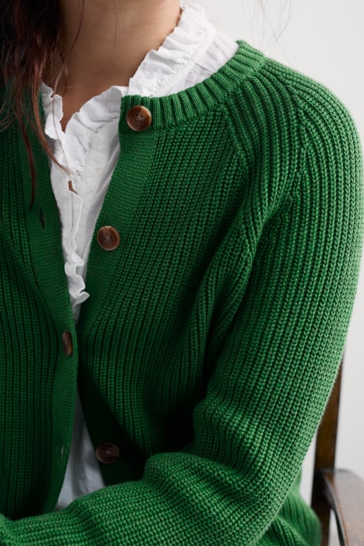 töpfer wiese bio-baumwolle gestrickt strickjacke