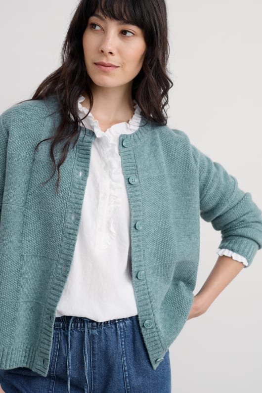 coweth geknöpfte strickjacke