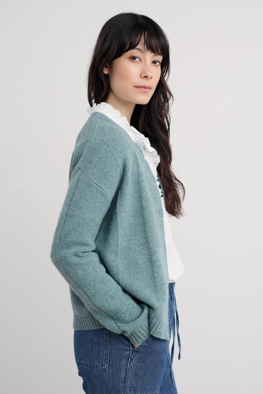 coweth geknöpfte strickjacke