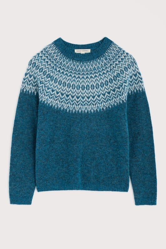 fichte frost mohair-blend fair isle jumper