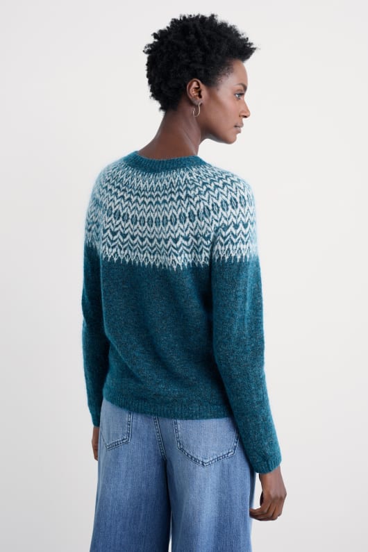 fichte frost mohair-blend fair isle jumper