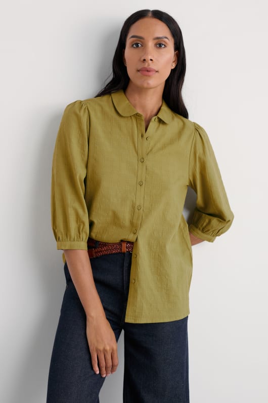 hoffe cottage bio-baumwolle karo-bluse