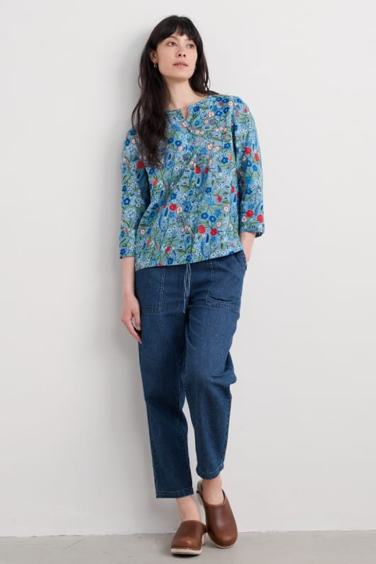 wasserfarben skizze 34 sleeve top in gots-zertifizierte bio-baumwolle