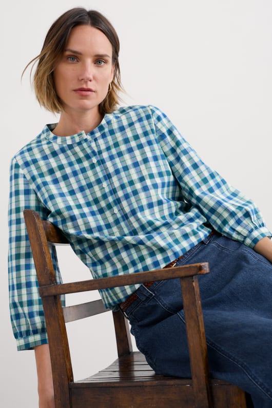 rose garden check shirt in gots-zertifizierte bio-baumwolle