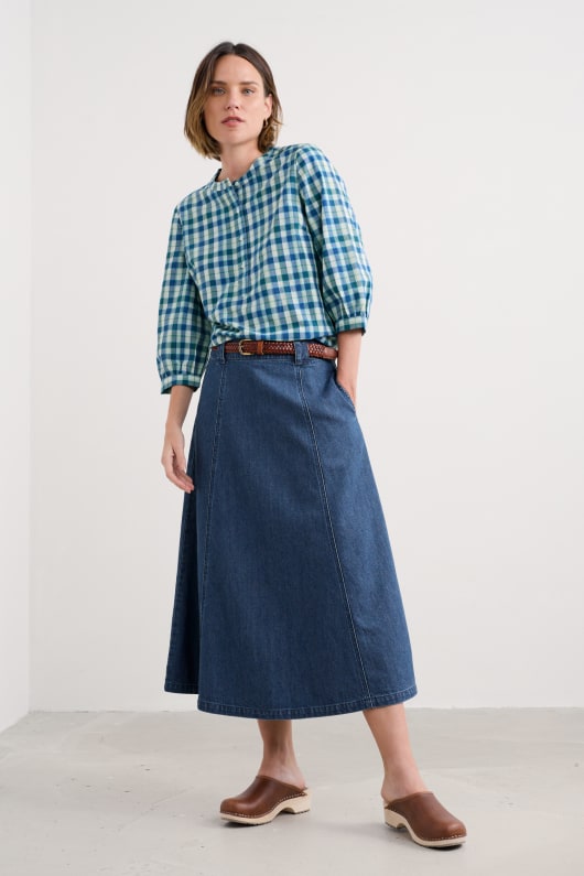 rose garden check shirt in gots-zertifizierte bio-baumwolle