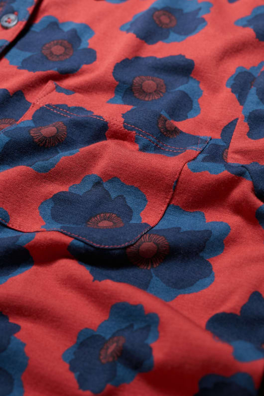 taube pflanze jersey button-through tunika