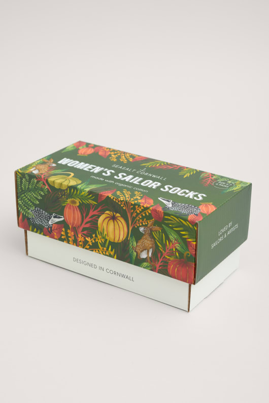 geschenkbox mit 4 wildlife-muster-frauen matrosen socken