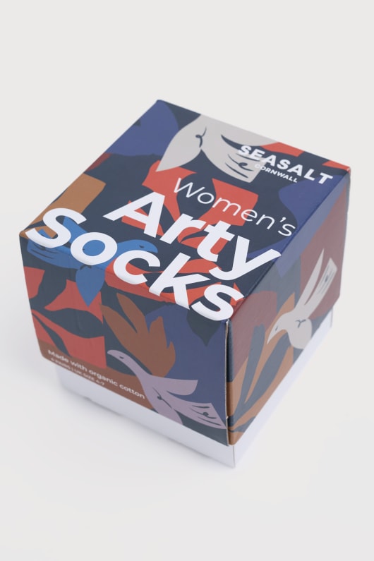 geschenkbox mit 4 frauen arty vogel-socken