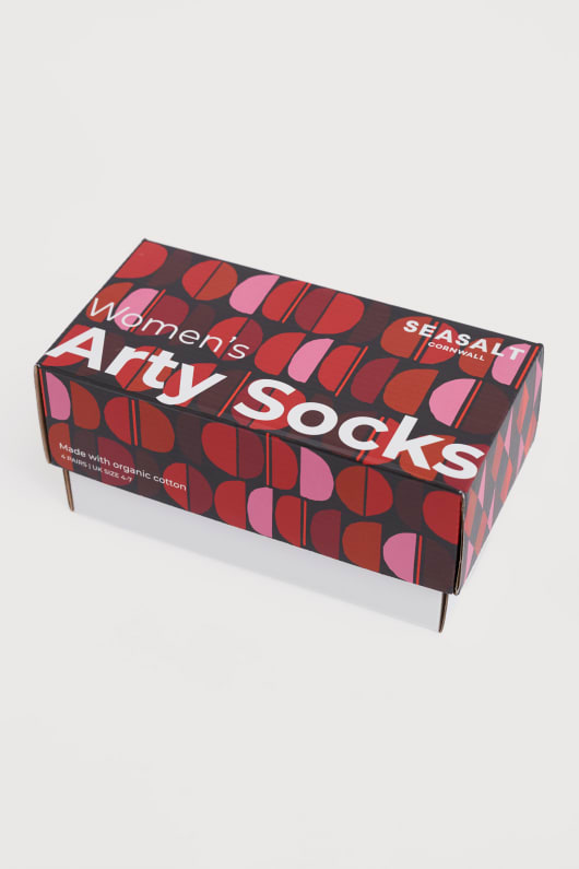 geschenkbox mit 4 frauen arty geometrische socken