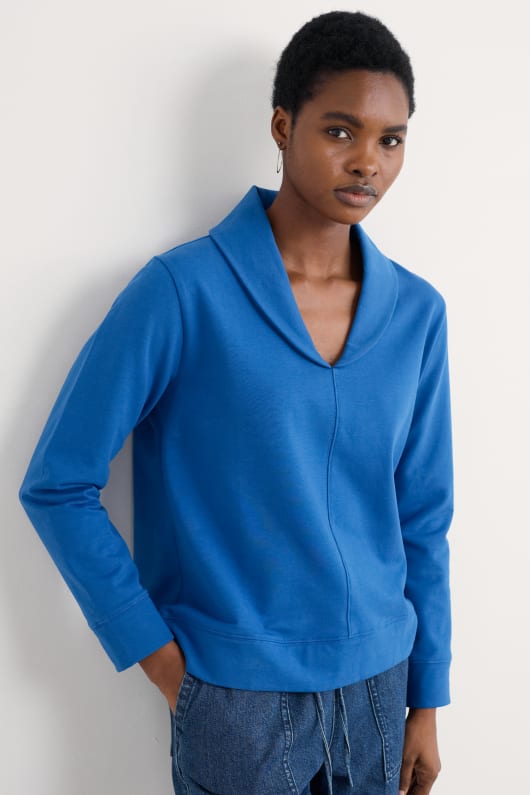 knoten berry shawl neck sweatshirt