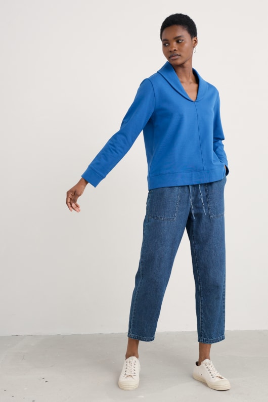 knoten berry shawl neck sweatshirt