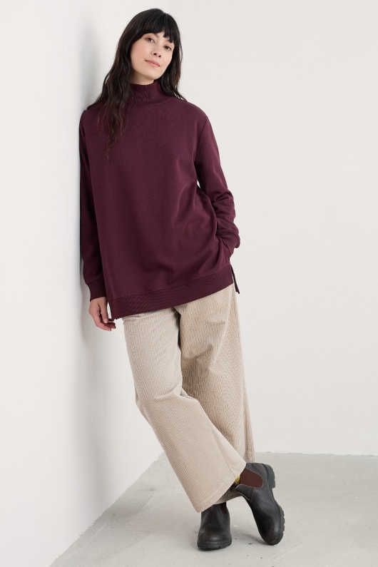 bremble bio-baumwolle rollkragen sweatshirt