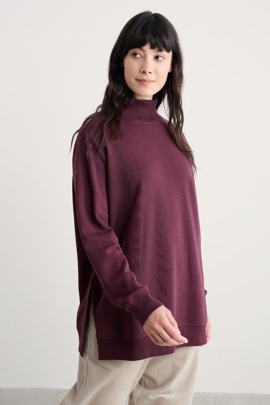 bremble bio-baumwolle rollkragen sweatshirt