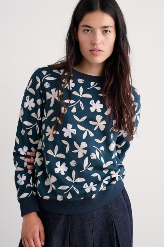 helle welle gedruckt bio-baumwolle sweatshirt