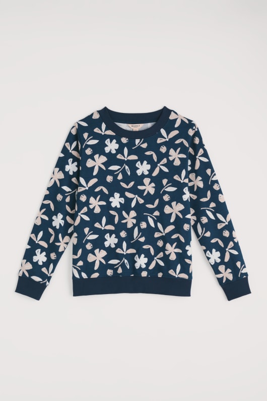 helle welle gedruckt bio-baumwolle sweatshirt