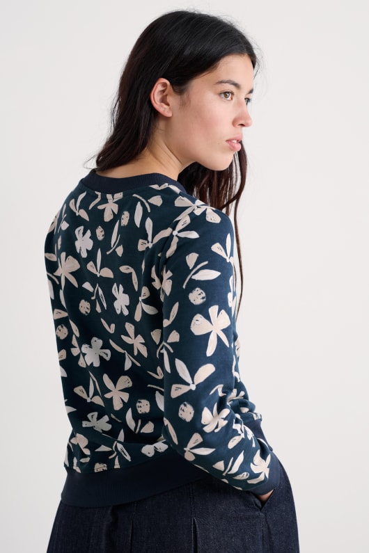 helle welle gedruckt bio-baumwolle sweatshirt