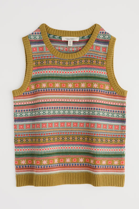 cove cottage fair isle knitted vest