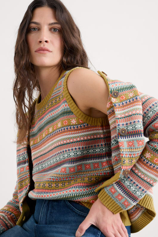 cove cottage fair isle knitted vest