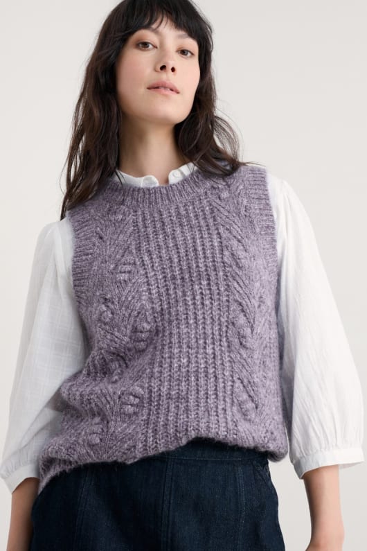 sand thistle mohair-blend vest