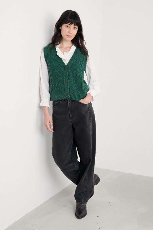 pendouer v-hals button-up-gestrickte weste