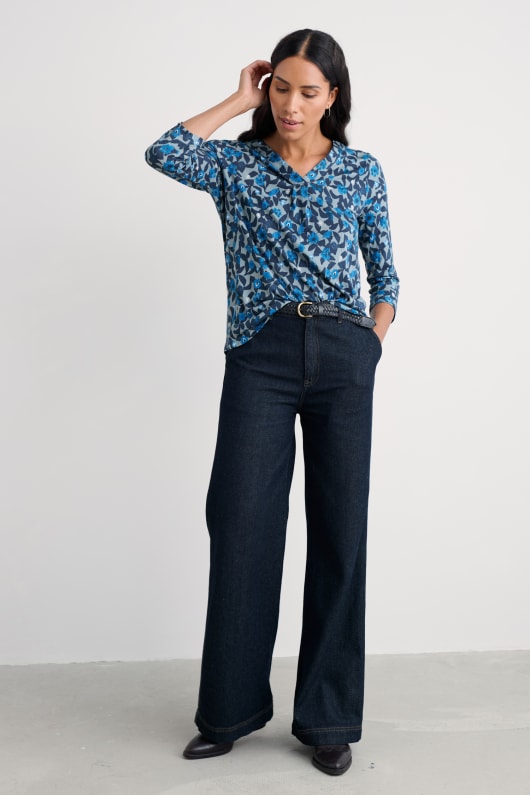 barnoon 34 sleeve jersey top